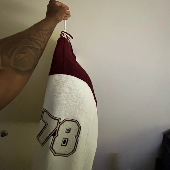 Versace burgundy varsity jacket - Picture 4 of 4